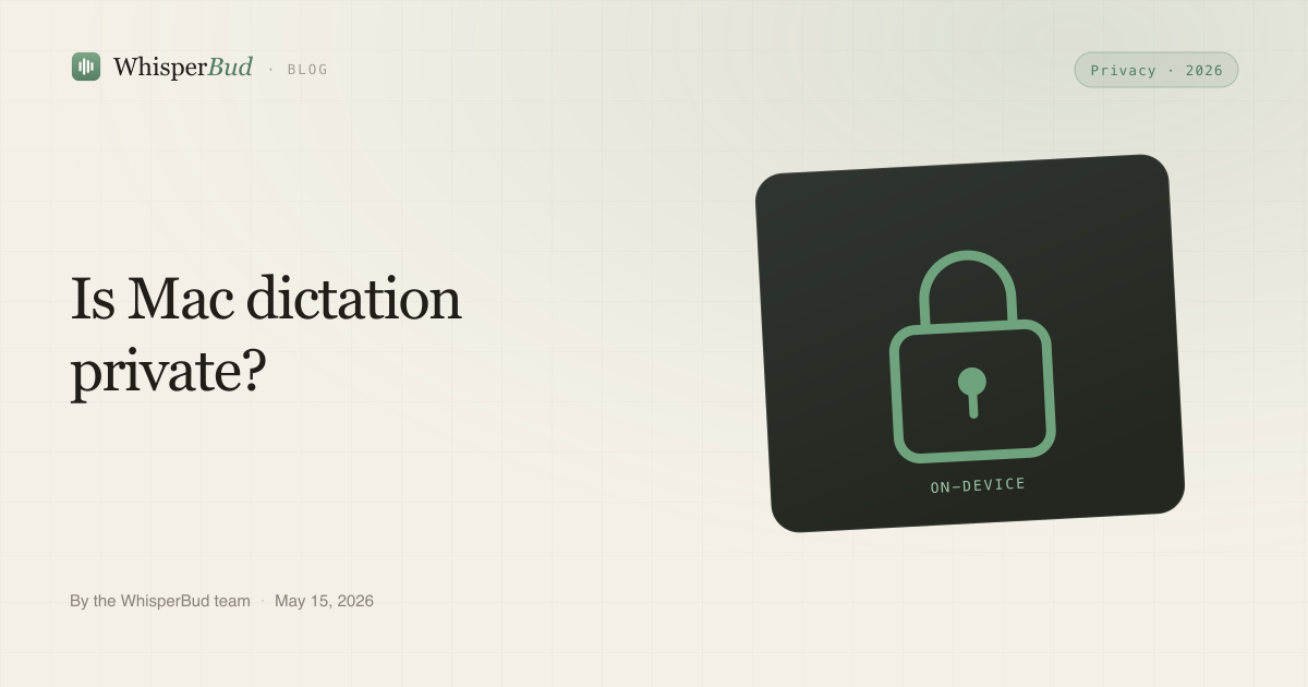 Is Mac Dictation Private? What Stays Local