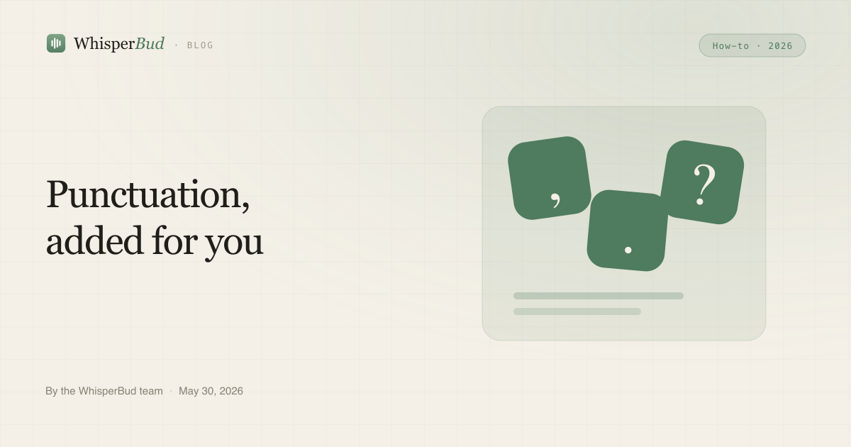 Mac Dictation Punctuation and Auto-Punctuation